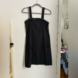 A.p.c. Black dress with straps and front pockets